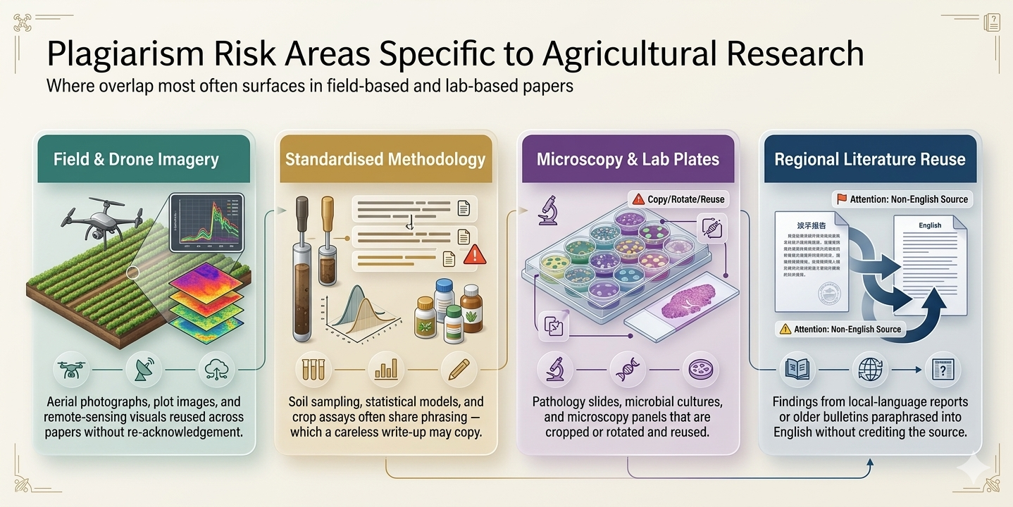 Plagiarism risk areas in agricultural research