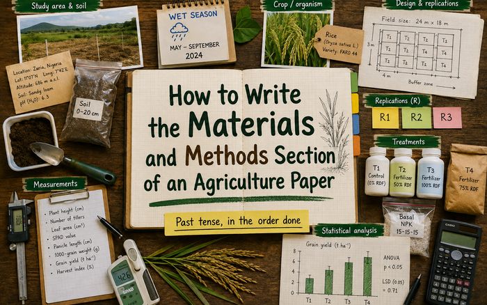 How to Write the Materials and Methods Section of an Agriculture Paper